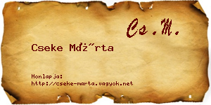 Cseke Márta névjegykártya