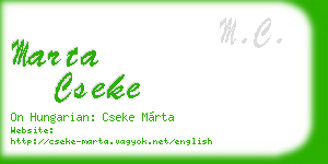 marta cseke business card